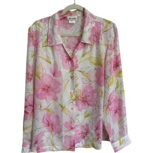Blair Pink Floral Button Blouse – Cottagecore Resort M